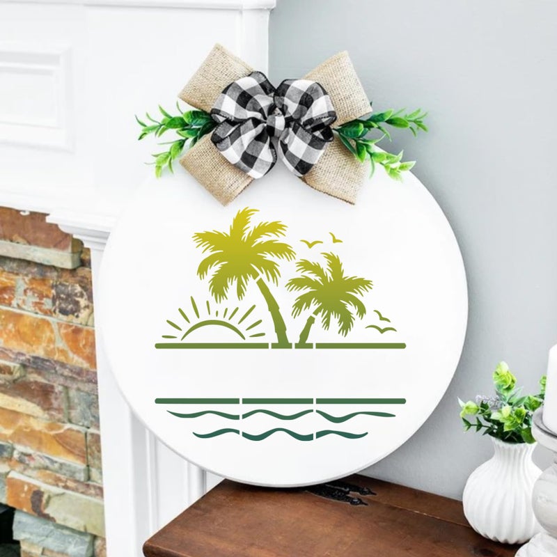 Boqon Palm Trees Stencils Template Reusable Beach Stencils for Painting on Wood Craft Canvas Walls Decorations DIY Projects Nature Summer Theme Stencils in Small & Large Sizes (Palm Tree) - Image 3